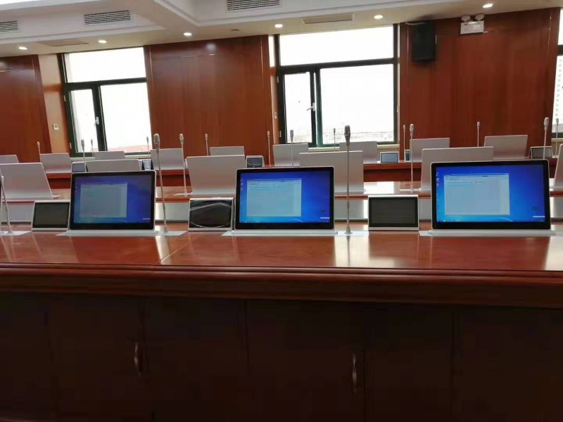 液晶屏帶話筒升降器，超薄一體帶話筒升降器，無紙化升降器