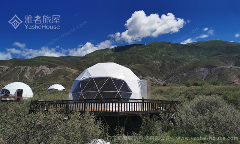 甘肅球形星空帳篷酒店-源頭工廠支持定制星空帳篷酒店案例