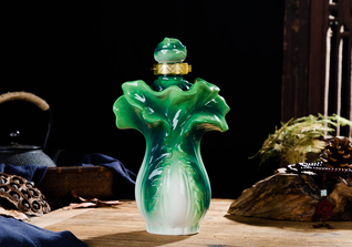 景德鎮陶瓷酒瓶一斤白菜酒瓶琺瑯彩百財如意1斤裝藝術裝飾酒瓶子