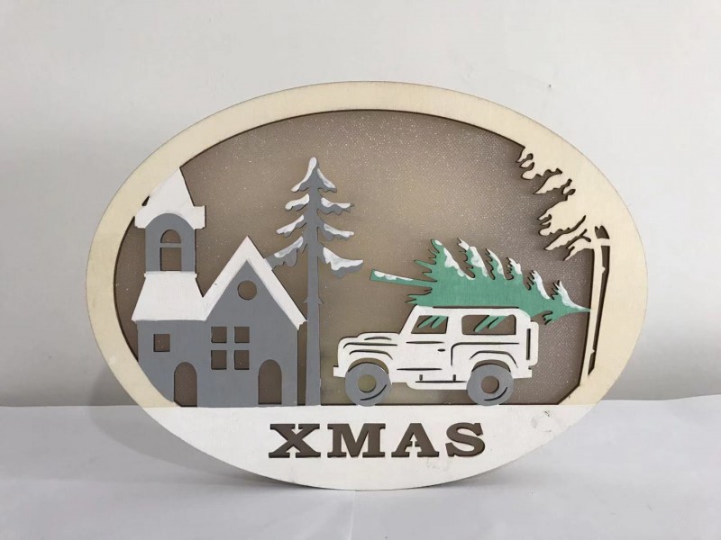 廠家直銷圣誕小件吊飾木質圣誕禮品